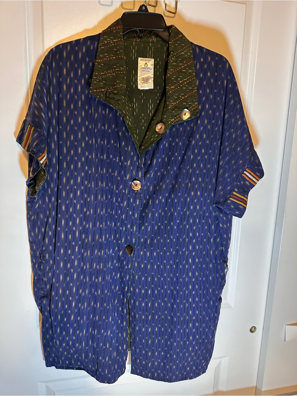 Dignity not Charity 100%cotton reversible Tunic blu/ green sz (1XL - 2XL )